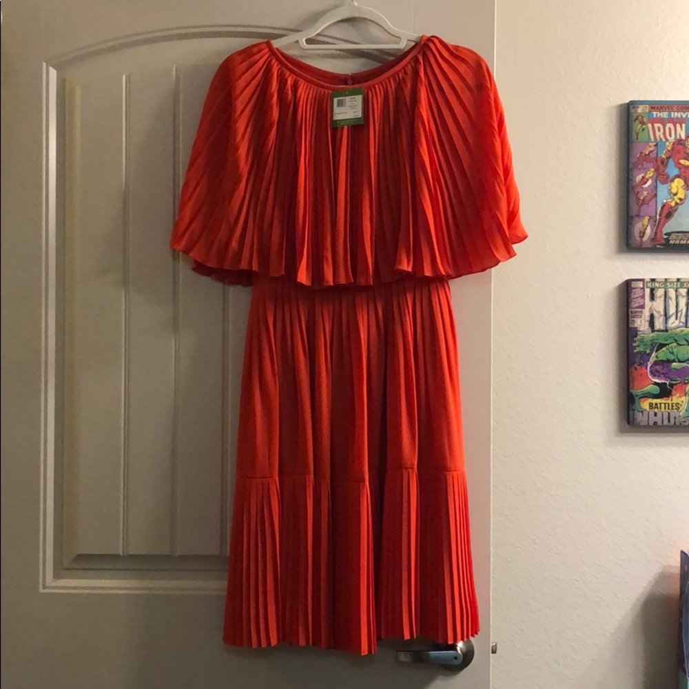 NWT kate spade cape pleated dress